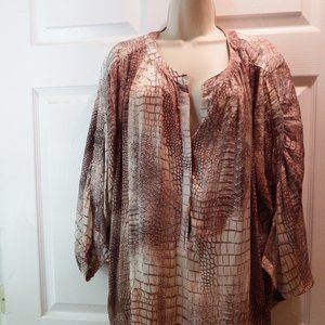 Women's tunic style blouse with wide sleeves, by J Lopez Size 2X
